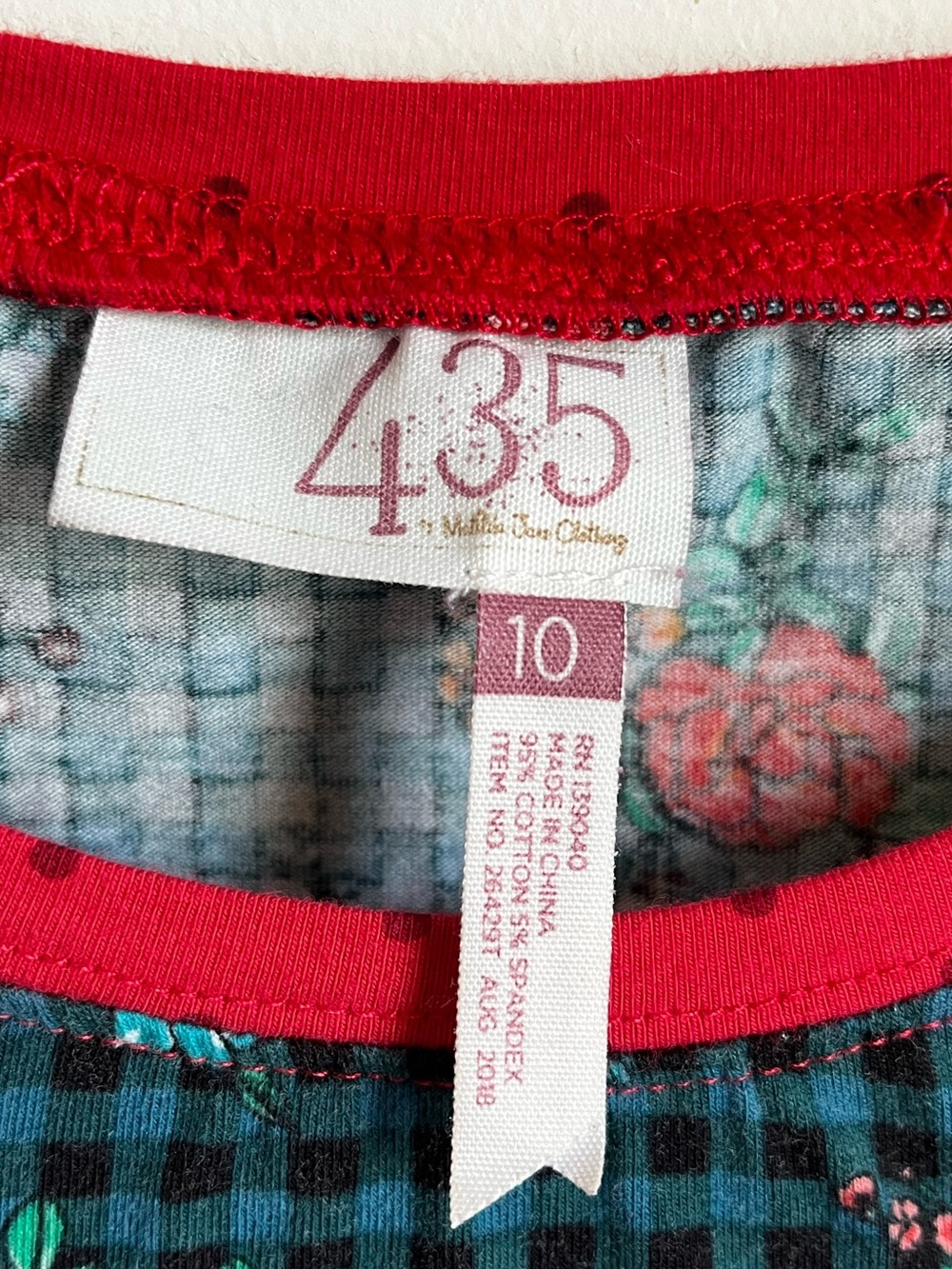 Matilda Jane 435 Jingle Bell Rock Floral Plaid Raglan Long Sleeve Top Size 10 - Picture 2 of 6